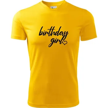Birthday girl psací - Dětské triko sportovní (dresovina) - 146 cm/10 let ( Žlutá )
