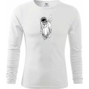 Pánská móda DJ bůh - Triko s dlouhým rukávem FIT-T long sleeve - M ( Bílá )