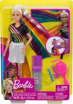 Panenka Mattel Barbie s duhovými vlasy FXN96