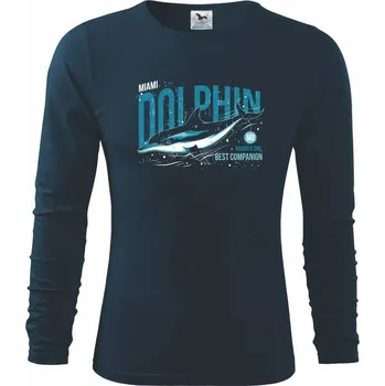 Pánské oblečení Dolphin miami - Triko s dlouhým rukávem FIT-T long sleeve - M ( Námořní modrá (velmi tmavá - téměř černá) )