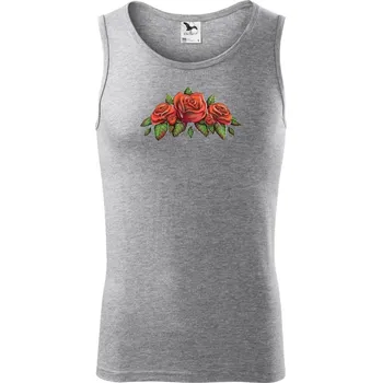 Červená růže - Tílko pánské Core - S ( Tmavě šedý melír )