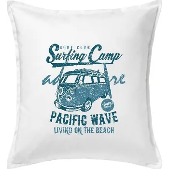 Polštář Surfing Camp - Polštář 50x50 - 50x50 - Včetně výplně ( Bílá )