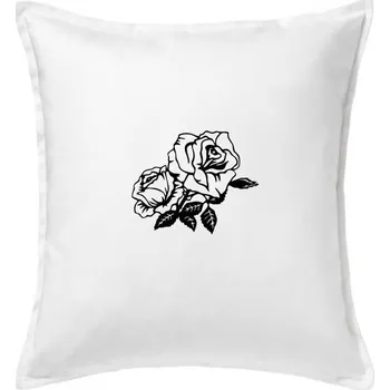 Polštář Růže rozkvetlá - Polštář 50x50 - 50x50 - Včetně výplně ( Bílá )