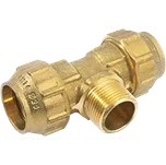 GEBO Mosazný svěrný T-kus na PE s vnějším závitem Redukce: 50 x 6/4”