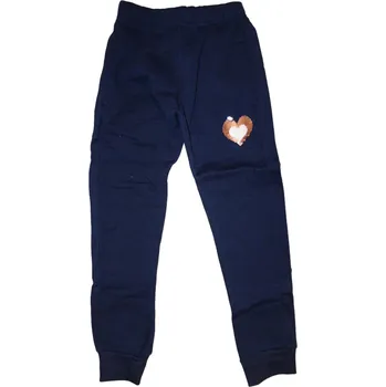 Dívčí oblečení Dívčí teplejší tmavě modré tepláky se přeměňovacím srdíčkem 116