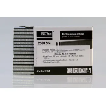 Průmyslová sponka Spony Güde Kombi-set, délka 22 mm, 2.500 ks
