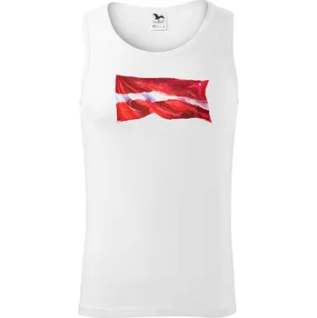 Lotyšsko vlajka vlající - Tílko pánské Core - S ( Bílá )