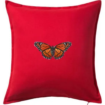 Polštář Motýl Monarcha stěhovavý - Polštář 50x50 - 50x50 - Pouze potah ( Červená )