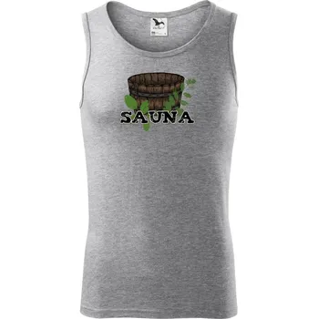 Sauna nápis - Tílko pánské Core - 2XL ( Tmavě šedý melír )