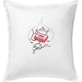 Polštář Vintage forever kazeta - Polštář 50x50 - 50x50 - Pouze potah ( Bílá )