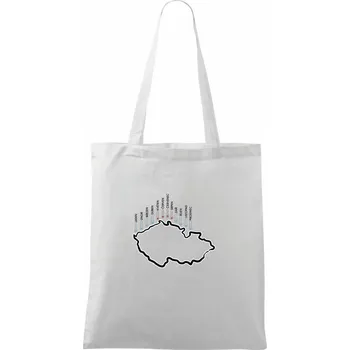 Nákupní taška Počasí v ČR - Taška bavlněná - 42 x 38 cm ( Bílá )