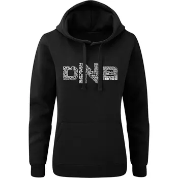 Dámská mikina Dámská mikina s kapucí D'n'B Words 2 Velikost: XS, Barva: Černá
