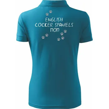 English Cocker Spaniels mom (Anglický kokršpaněl) (Reflexní tlapky) - Polokošile dámská Pique Polo - S ( Tmavý tyrkys )