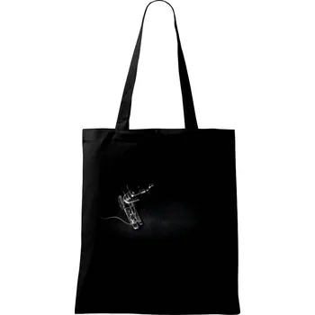 Nákupní taška Sešité triko - Taška bavlněná - 42 x 38 cm ( Černá )