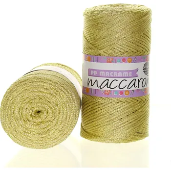 Příze Maccaroni PP Macrame s lurexem žlutá 500