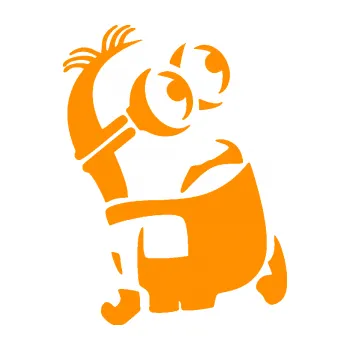 Samolepící dekorace Mimoň 001 pravá (06 - oranžová) SAMOLEPKA NA AUTO, NÁLEPKA, FÓLIE, POLEP, TUNING, VLASTNÍ TEXT, TISK, AUTOSAMOLEPKY.cz, POLEPY, OBRÁZEK, LOGO, 3D STICKERS