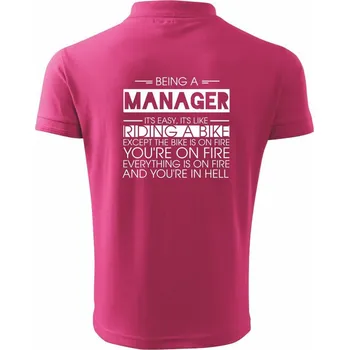 Pánská košile Being a manager - bike - Polokošile pánská Pique Polo 203 - 3XL ( Purpurová )