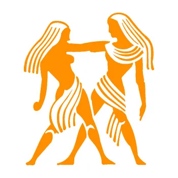 Samolepící dekorace SAMOLEPKA Blíženci 004 pravá (06 - oranžová) NA AUTO, NÁLEPKA, FÓLIE, POLEP, TUNING, VLASTNÍ TEXT, TISK, AUTOSAMOLEPKY.cz, POLEPY, OBRÁZEK, LOGO, SAMOLEPKY