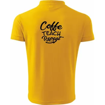 Pánská košile Coffe teach repeat - Polokošile pánská Pique Polo 203 - 2XL ( Žlutá )