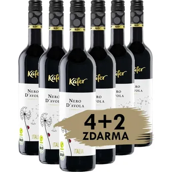 Víno Käfer Nero D´ Avola BIO Vegan DOC, 4+2 zdarma, 6x0,75l