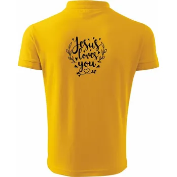 Pánská košile Jesus loves you - Polokošile pánská Pique Polo 203 - XL ( Žlutá )
