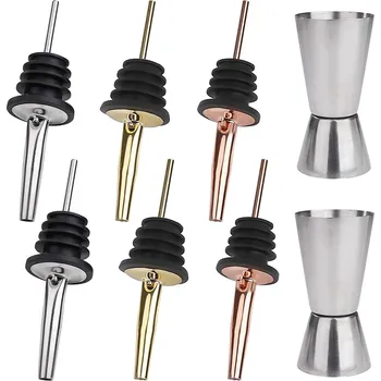 Barmanská sada - 6x nálevka z ušlechtilé oceli, 2x odměrka