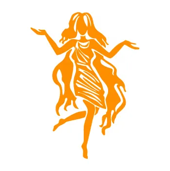 Samolepící dekorace SAMOLEPKA Panna 005 pravá (06 - oranžová) NA AUTO, NÁLEPKA, FÓLIE, POLEP, TUNING, VLASTNÍ TEXT, TISK, AUTOSAMOLEPKY.cz, POLEPY, OBRÁZEK, LOGO, SAMOLEPKY