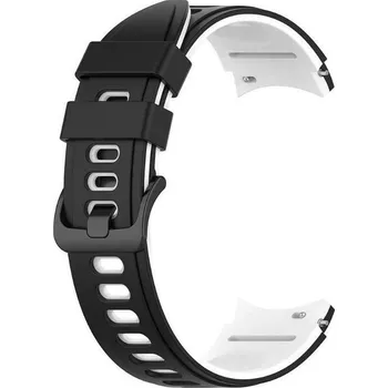 Příslušenství k chytrým hodinkám eses Silikonový řemínek pro Samsung Galaxy Watch 4, 5, 6, 7 - Černo bílý, 20 mm