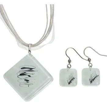 Souprava šperků Souprava skleněných šperků bílá - 0701