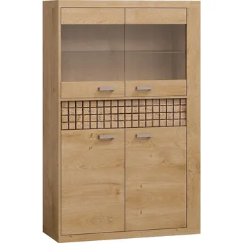 Knihovna Eoshop Vitrína 4D-1S TURAL P-5 dub ribbeck/vlnka