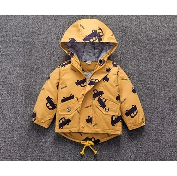 Dívčí bunda Dětská bavlněná bunda s autíčky Barva: Žlutá, Velikost: 3-4T(110)