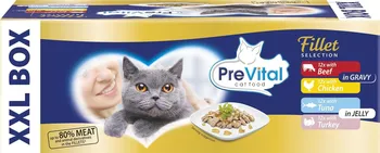 Krmivo pro kočku PreVital Dušené filetky maso a ryba 48x 85 g
