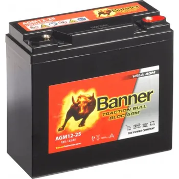Trakční baterie Trakční baterie Banner AGM 12-25 12V 25Ah C20 / 22,6Ah C5 Deep cycle (AGM trakční baterie)
