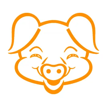 Samolepící dekorace SAMOLEPKA Prase 003 veselý čuník (06 - oranžová) NA AUTO, NÁLEPKA, FÓLIE, POLEP, TUNING, VLASTNÍ TEXT, TISK, AUTOSAMOLEPKY.cz, POLEPY, OBRÁZEK, LOGO, SAMOLEPKY