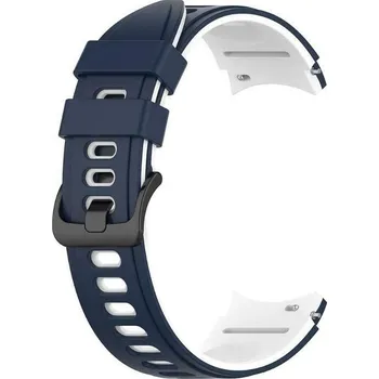 Příslušenství k chytrým hodinkám eses Silikonový řemínek pro Samsung Galaxy Watch 4, 5, 6, 7 - Modro bílý, 20 mm