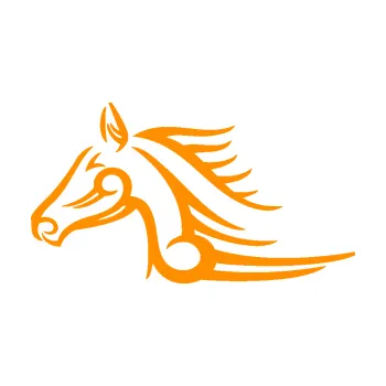 Samolepící dekorace Kůň 081 levá hlava tattoo (06 - oranžová) SAMOLEPKA NA AUTO, NÁLEPKA, FÓLIE, POLEP, TUNING, VLASTNÍ TEXT, TISK, AUTOSAMOLEPKY.cz, POLEPY, OBRÁZEK, LOGO, 3D STICKERS