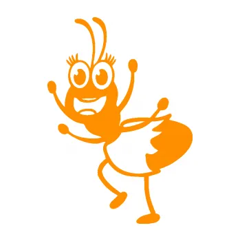 Samolepicí dekorace na vozidlo Paní mravencová levá (06 - oranžová) SAMOLEPKA NA AUTO, NÁLEPKA, FÓLIE, POLEP, TUNING, VLASTNÍ TEXT, TISK, AUTOSAMOLEPKY.cz, POLEPY, OBRÁZEK, LOGO, 3D STICKERS