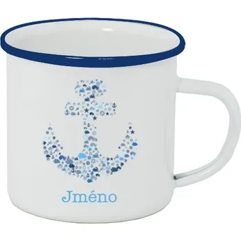 Plecháček - smaltový lem s potiskem Námořnicky plecháček