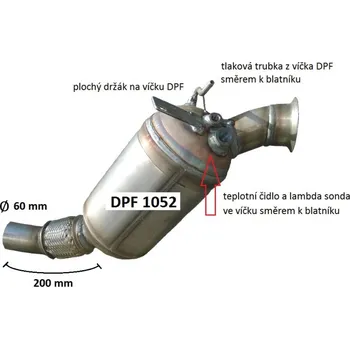 Filtr pevných částic Filtr pevných částic DPF. (PR JMJ 1052-2)