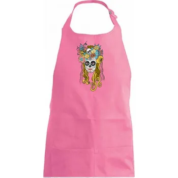 Kuchyňská zástěra Mexická maska - žena (Pecka design) - Dámská zástěra na vaření - Univerzální velikost ( Růžová )