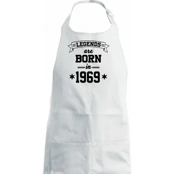 Kuchyňská zástěra Legends are born in 1969 - Dámská zástěra na vaření - Univerzální velikost ( Bílá )