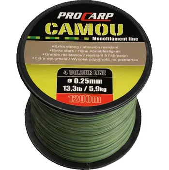 Cormoran Vlasec Pro Carp CAMOU 0,25mm - 0,36mm 1200m Průměr-Nosnost: 0,36mm - 10,2kg
