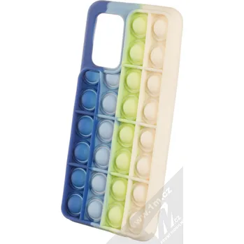 Pouzdro na mobilní telefon 1Mcz Pop It antistresový ochranný kryt pro Samsung Galaxy A32 modrá zelená béžová (blue green beige)