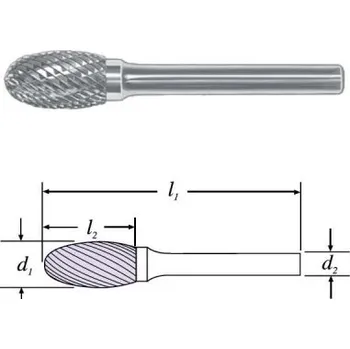 Sada nářadí SGS 22978 (SE-3M) - Fréza technická SE-3M eliptická pr. 9,5x16mm, stopka 6
