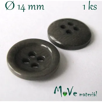 Knoflík Knoflík ozdobný čtyřdírkový 14mm/1ks