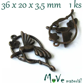 Ramínko Ramínko-mezikus 36x20x3,5mm,1ks, staroměď