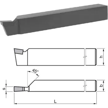 Příslušenstí k soustruhu DENAS 223731-16x10-H10 - Nůž soustružnický 16x10x110mm zapichovací levý H10 (K10), DIN 4981