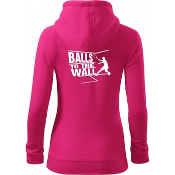 Dámská mikina Balls to the Wall squash - Dámská mikina trendy zipper s kapucí - 2XL ( Purpurová )