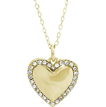 Módní doplněk Pozlacený stříbrný náhrdelník srdce obvod z krystalů Swarovski Crystal (Stříbro 925/1000)