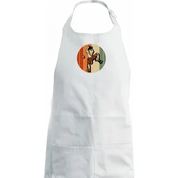 Kuchyňská zástěra Horolezec barevný - Dámská zástěra na vaření - Univerzální velikost ( Bílá )